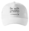 Кепка I'M WITH STUPID Білий фото