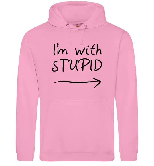 Чоловіча толстовка (худі) I'M WITH STUPID Рожевий фото