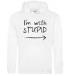 Мужская толстовка (худи) I'M WITH STUPID Белый Мужская толстовка (худи) I'M WITH STUPID Белый фото