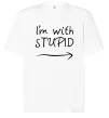 Футболка Оверсайз I'M WITH STUPID Белый фото