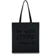 Еко-сумка I'M WITH STUPID Чорний фото