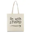 Еко-сумка I'M WITH STUPID Бежевий фото