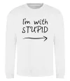 Свитшот I'M WITH STUPID Белый фото
