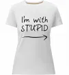 Женская премиум футболка I'M WITH STUPID Белый фото