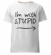 Мужская премиум футболка I'M WITH STUPID Белый фото