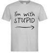 Чоловіча футболка I'M WITH STUPID Сірий Чоловіча футболка I'M WITH STUPID Сірий фото