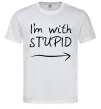 Чоловіча футболка I'M WITH STUPID Білий Чоловіча футболка I'M WITH STUPID Білий фото