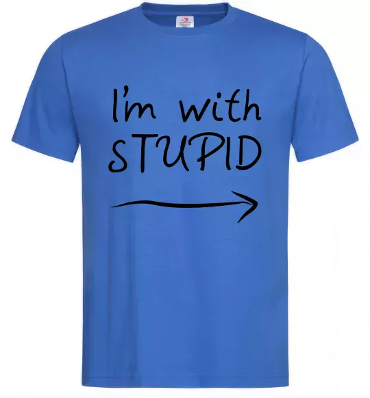 Чоловіча футболка I'M WITH STUPID Яскраво-синій фото