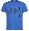 Чоловіча футболка I'M WITH STUPID Яскраво-синій Чоловіча футболка I'M WITH STUPID Яскраво-синій фото