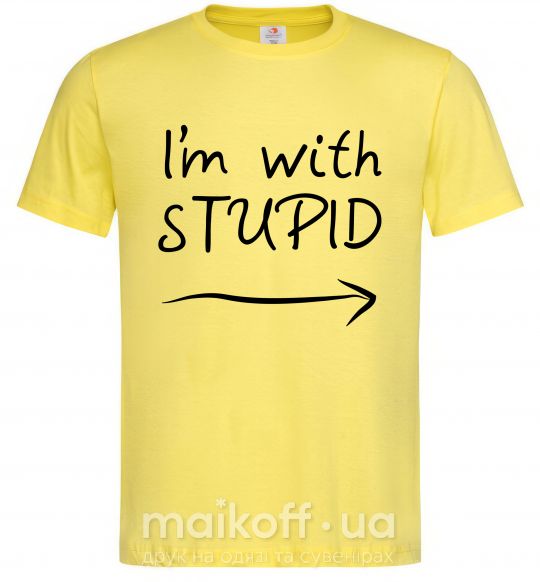 Мужская футболка I'M WITH STUPID Лимонный фото