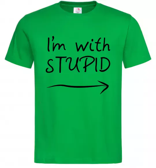 Чоловіча футболка I'M WITH STUPID Зелений фото