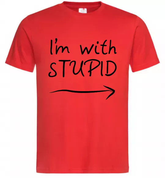 Чоловіча футболка I'M WITH STUPID Червоний фото