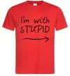 Чоловіча футболка I'M WITH STUPID Червоний Чоловіча футболка I'M WITH STUPID Червоний фото