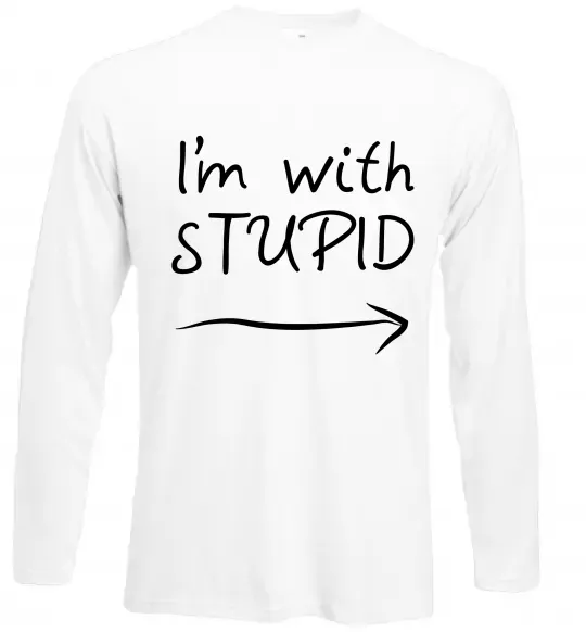 Лонгслив I'M WITH STUPID Белый фото
