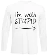 Лонгслив I'M WITH STUPID Белый Лонгслив I'M WITH STUPID Белый фото