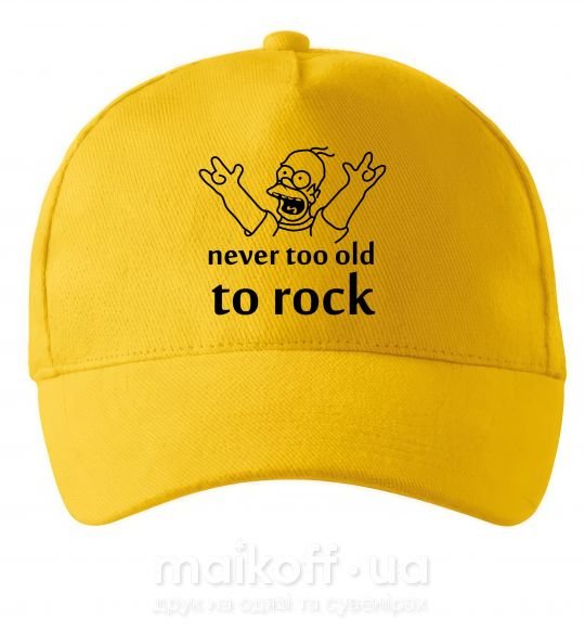 Кепка Homer Never too old to rock Сонячно жовтий фото