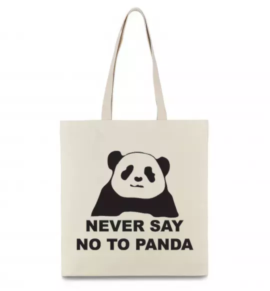 Эко-сумка Never say no to panda Бежевый фото