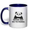 Чашка с цветной ручкой Never say no to panda Глубокий темно-синий фото