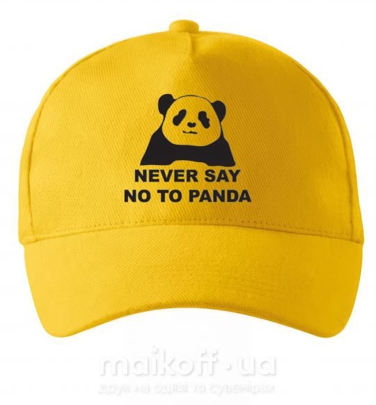 Кепка Never say no to panda Сонячно жовтий фото