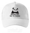 Кепка Never say no to panda Білий фото