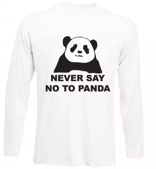 Лонгслив Never say no to panda Белый фото