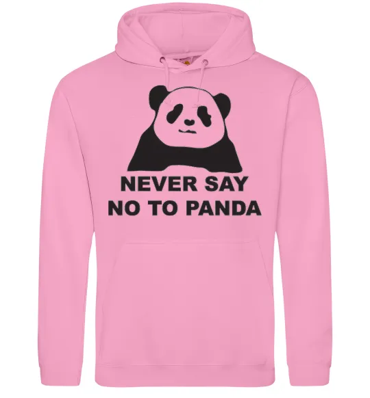 Чоловіча толстовка (худі) Never say no to panda Рожевий фото