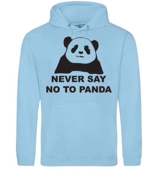 Чоловіча толстовка (худі) Never say no to panda Блакитний фото