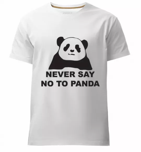 Мужская премиум футболка Never say no to panda Белый фото