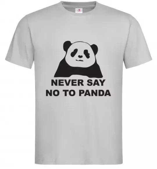 Мужская футболка Never say no to panda Серый фото