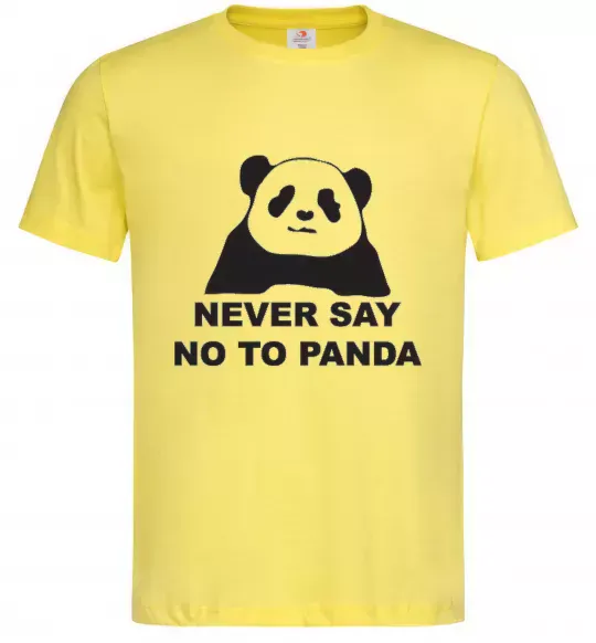 Мужская футболка Never say no to panda Лимонный фото