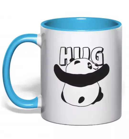 Чашка с цветной ручкой HUG Голубой фото