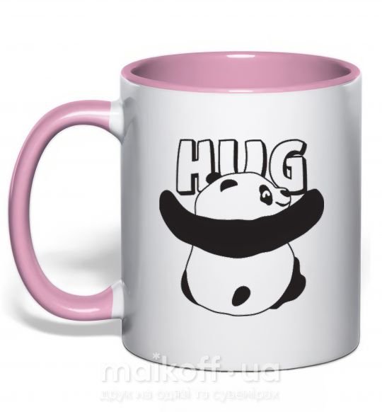 Чашка з кольоровою ручкою HUG Ніжно рожевий фото