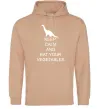 Женская толстовка (худи) KEEP CALM AND EAT VEGETABLES Песочный фото