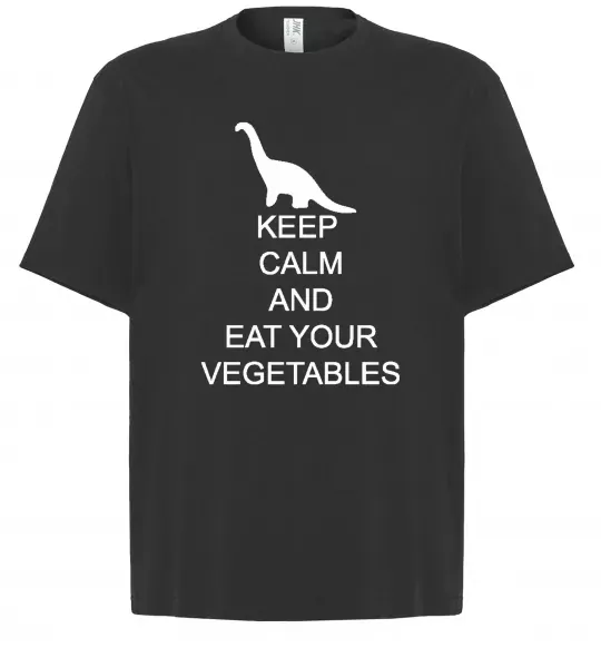 Футболка Оверсайз KEEP CALM AND EAT VEGETABLES Черный фото