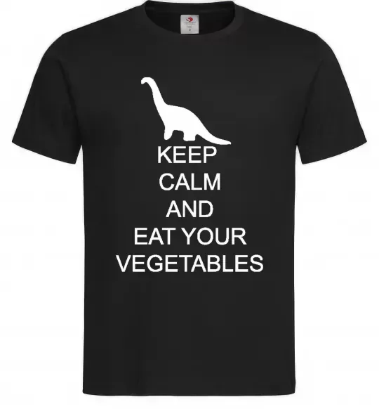 Мужская футболка KEEP CALM AND EAT VEGETABLES Черный фото