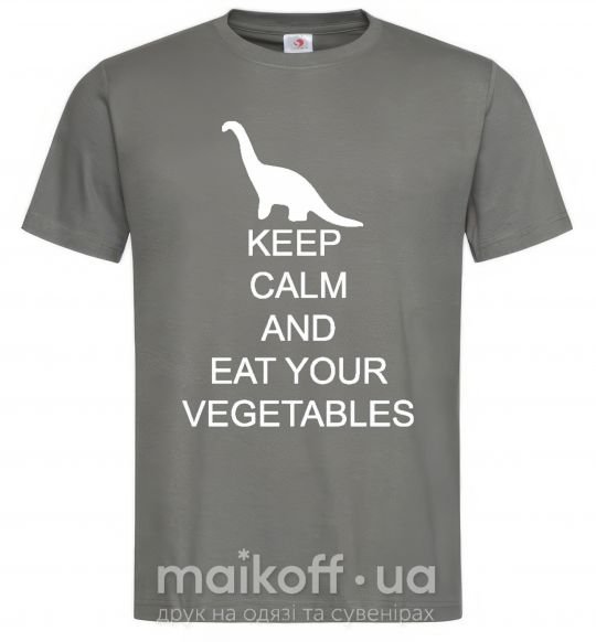 Чоловіча футболка KEEP CALM AND EAT VEGETABLES Графіт фото