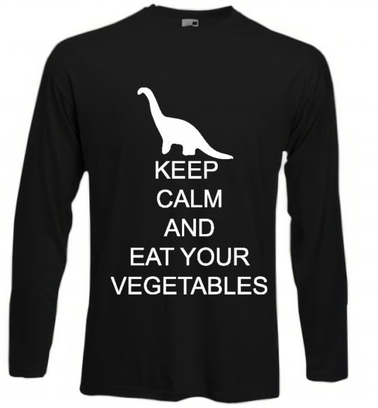 Реглан KEEP CALM AND EAT VEGETABLES Черный фото