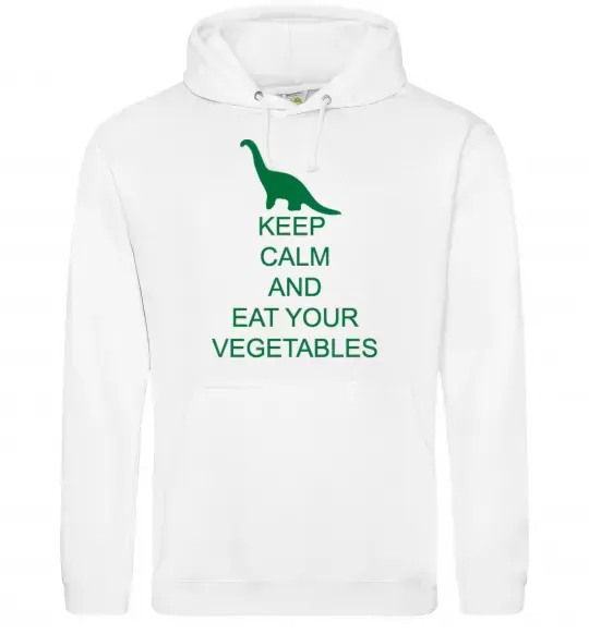 Женская толстовка (худи) KEEP CALM AND EAT VEGETABLES Белый фото