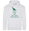 Женская толстовка (худи) KEEP CALM AND EAT VEGETABLES Серый меланж фото