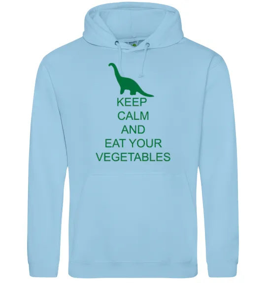 Жіноча толстовка (худі) KEEP CALM AND EAT VEGETABLES Блакитний фото
