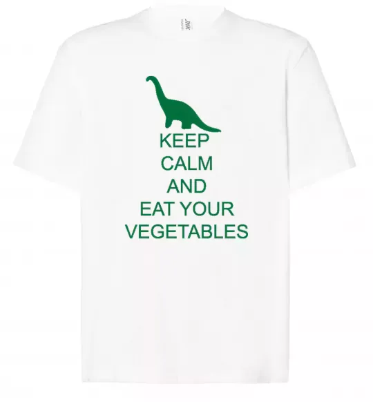 Футболка Оверсайз KEEP CALM AND EAT VEGETABLES Белый фото