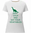 Женская премиум футболка KEEP CALM AND EAT VEGETABLES Белый фото