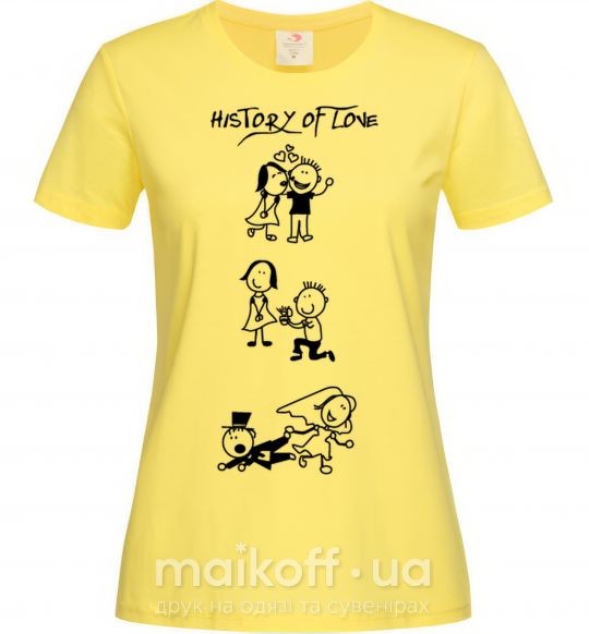 Жіноча футболка HISTORY OF LOVE Лимонний фото