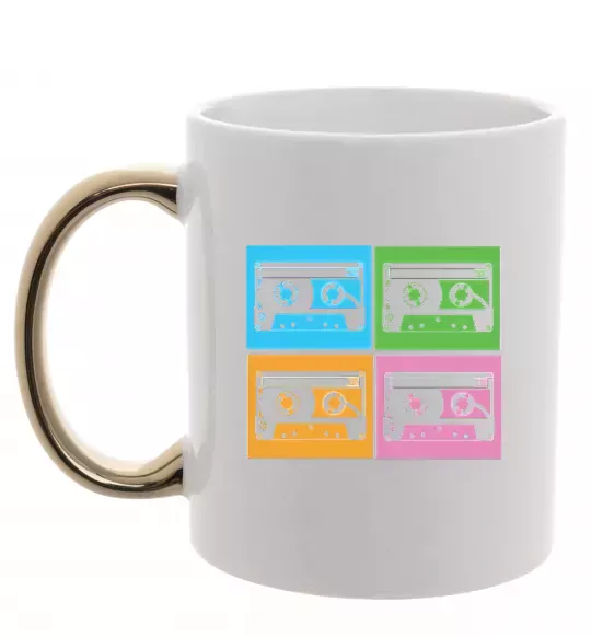 Чашка с цветной ручкой audiocassette Золото фото