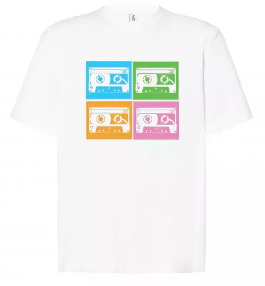 Футболка Оверсайз audiocassette Білий фото