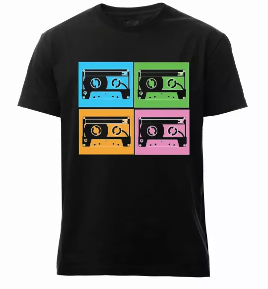 Чоловіча преміум футболка audiocassette Чорний фото