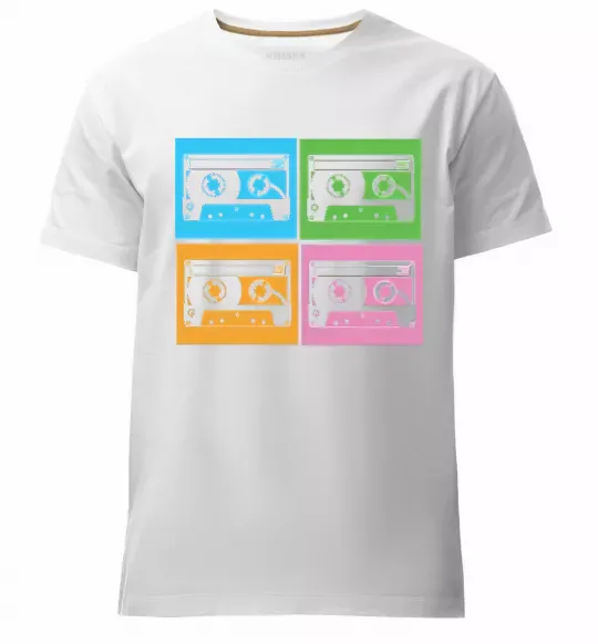 Чоловіча преміум футболка audiocassette Білий фото
