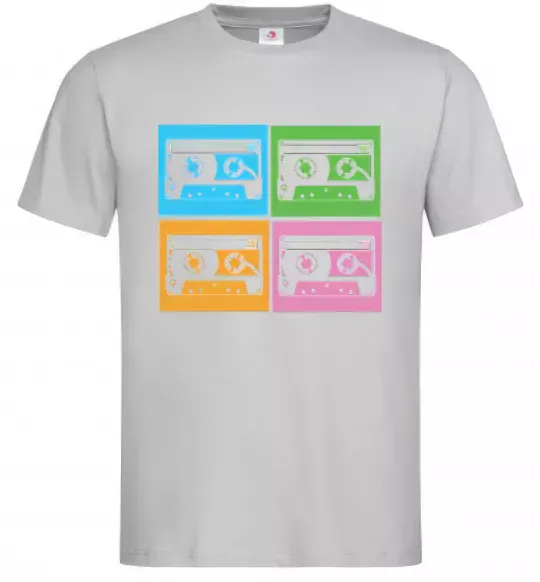 Чоловіча футболка audiocassette Сірий фото