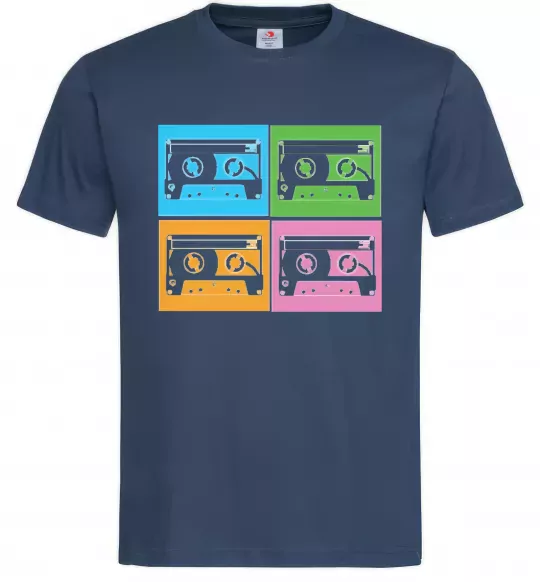 Чоловіча футболка audiocassette Темно-синій фото