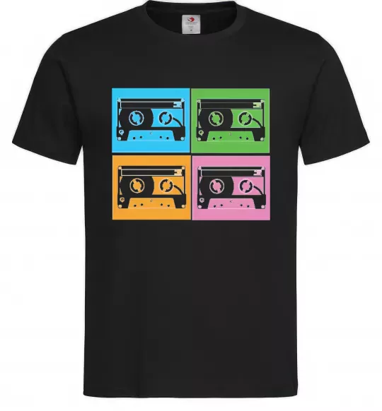 Чоловіча футболка audiocassette Чорний фото